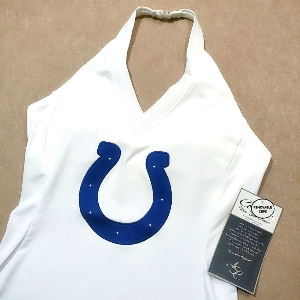 NFL All Sport Couture Indianapolis Colts V-Neck Halter Top -A